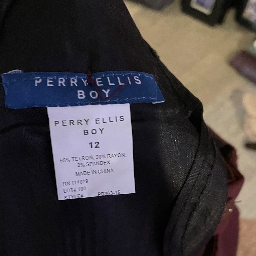 Perry Ellis Boy Burgundy Formal Pants size 12 - Picture 4 of 4